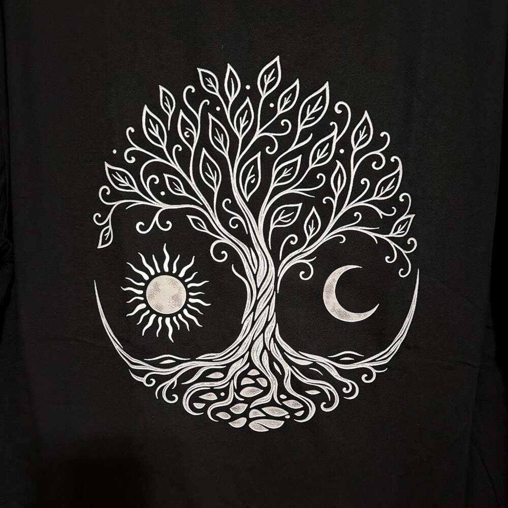 Size 2XL Tree of Life Sun Moon Custom Graphic Unisex T-Shirt